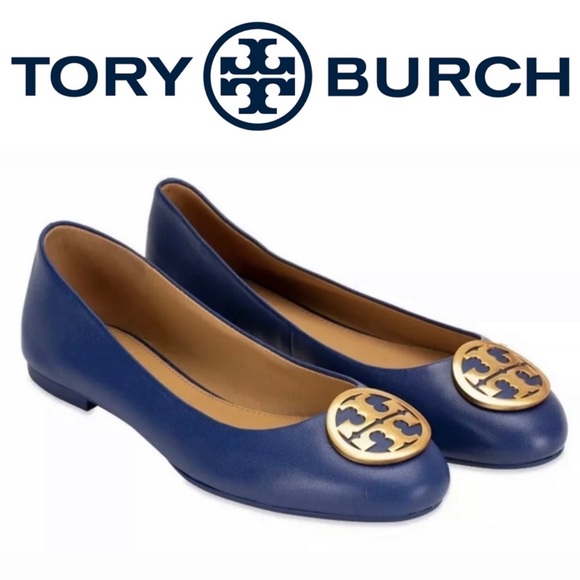Tory Burch Shoes - New Tory Burch Benton Fresh Blueberry Ballerina Flats Logo Shoes